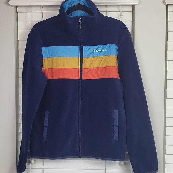 EUC Cotopaxi WomenNavy Fleece Jacket with Chest Stripes Full zip. Size M - Picture 2 of 11